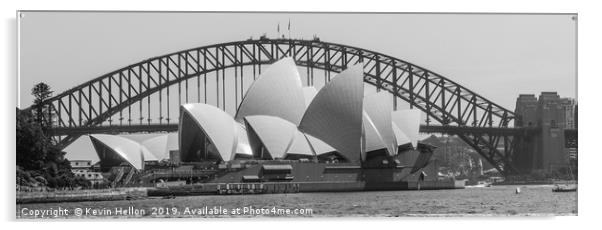 View of the Opera House in Sydney Harbor. Acrylic by Kevin Hellon