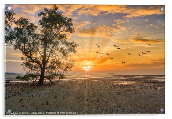 Sunrise, Phang Nga Bay Acrylic by Kevin Hellon