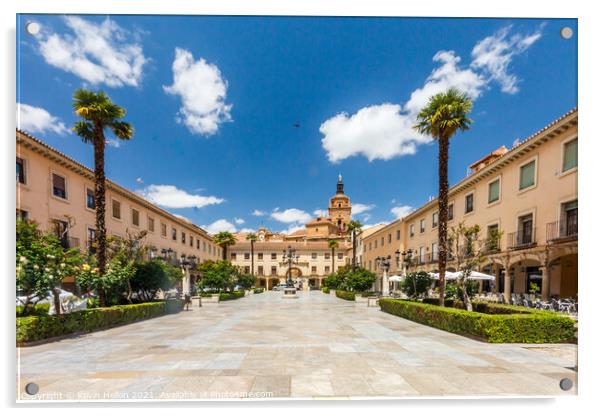  The Plaza de las Palomas Acrylic by Kevin Hellon