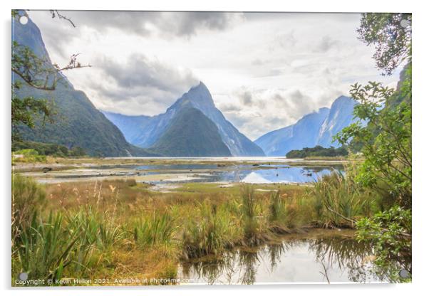 Milford Sound, Southland Acrylic by Kevin Hellon