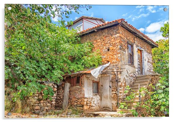 Typical, old Turkish house in Alanya, Turkey Acrylic by Kevin Hellon