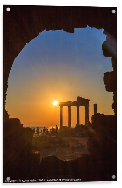 Sunset over the Temple of Apollo Acrylic by Kevin Hellon