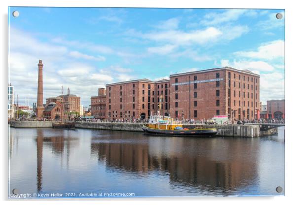 View across Albert Dock Acrylic by Kevin Hellon