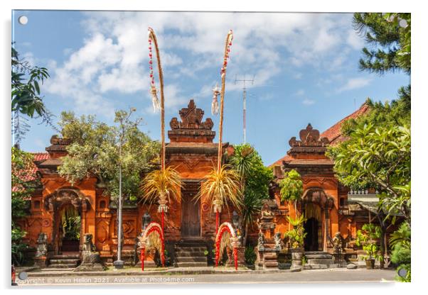 Hindu temple, Bali, Indonesia Acrylic by Kevin Hellon