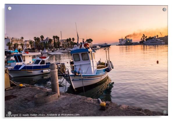 Sunrise over the harbour  Acrylic by Kevin Hellon