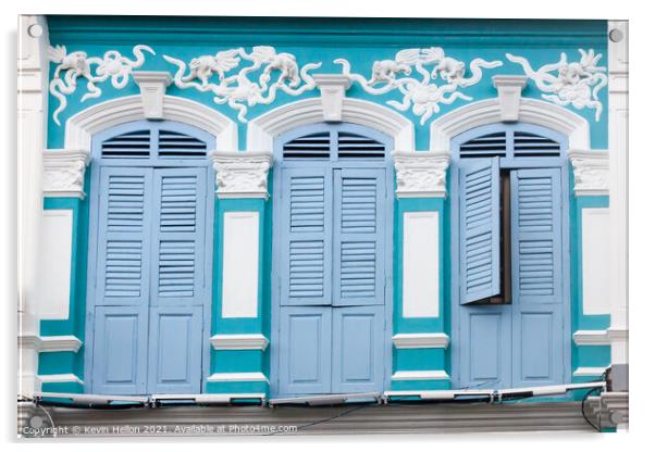 Restored sino portuguese architecture Acrylic by Kevin Hellon