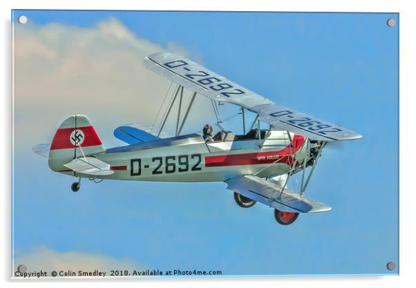 Focke-Wulf Fw-44j Stieglitz D-2692/G-STIG Acrylic by Colin Smedley