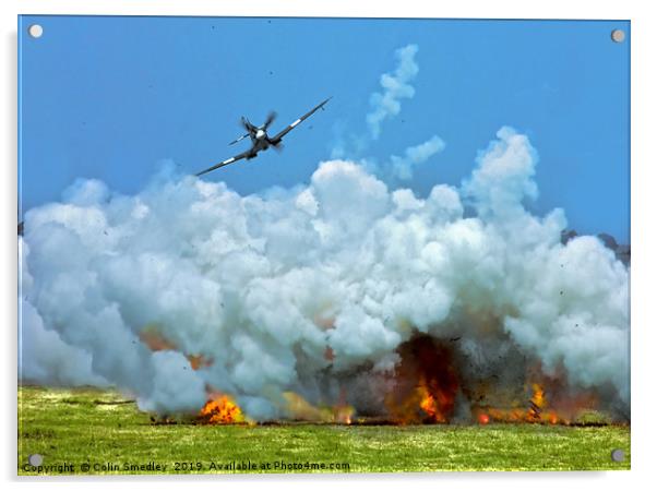 Spitfire Strafe Acrylic by Colin Smedley