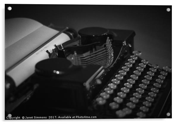 Royal Typewriter Acrylic by Janet Simmons
