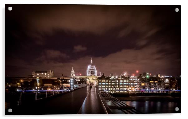 St Paul's Cathedral from Millennium Bridge Acrylic by Mike Lanning