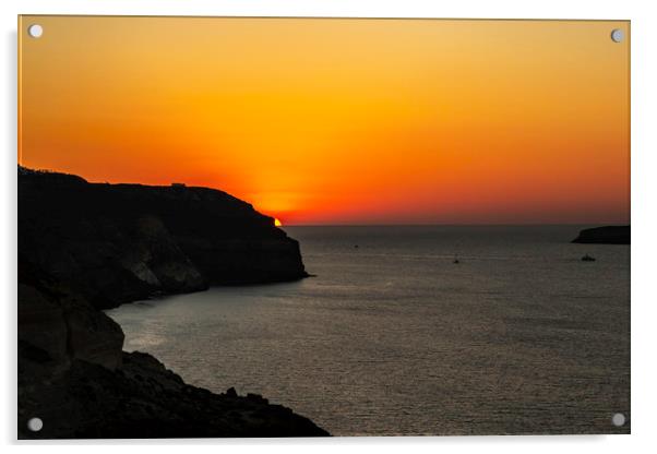 Santorini Sunset Acrylic by Mal Spain