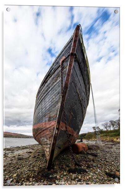 The front of an abandoned boat at Fort William in Scotland Acrylic by Steven Dijkshoorn