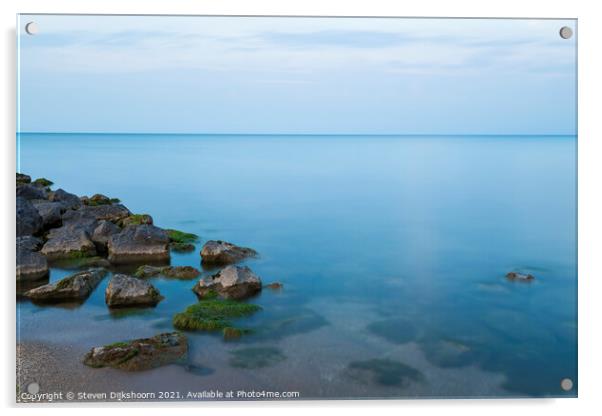 The horizon of the blue sea Acrylic by Steven Dijkshoorn