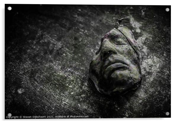 A broken mask on a table Acrylic by Steven Dijkshoorn