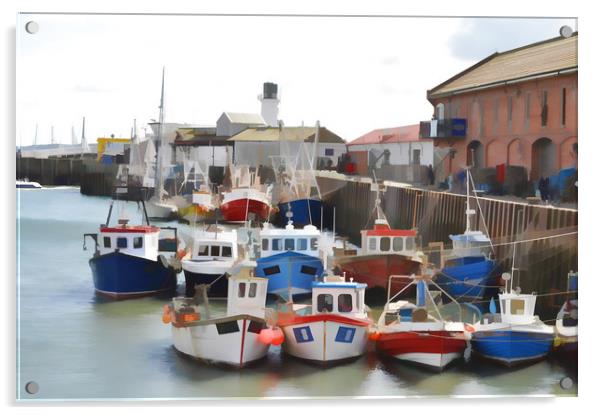 Whitby Harbour Acrylic by ian broadmore
