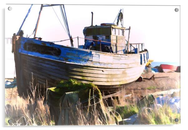 Fishing Boat Hastings Acrylic by ian broadmore