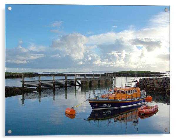 Lifeboat at Leverburgh Acrylic by David Wilson