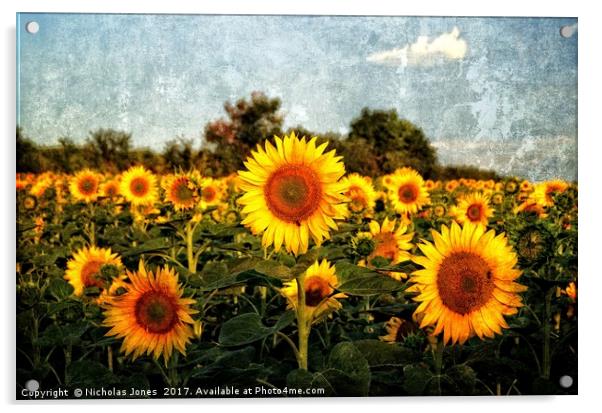 Not A Van Gogh Sunflower! Acrylic by Nicholas Jones
