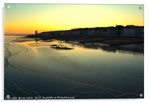 View from Hastings pier Acrylic by Lee Sulsh