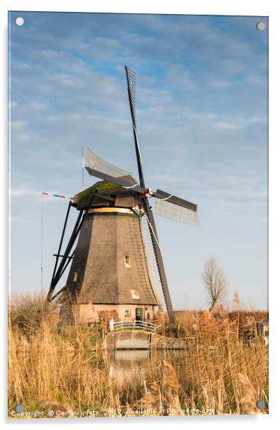 windmills in Kinderdijk Holland Acrylic by Chris Willemsen
