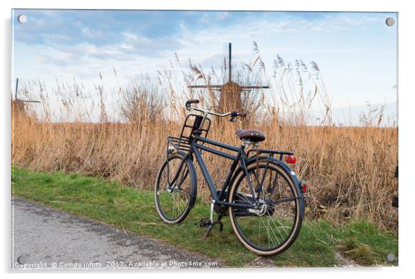 old type of bike and windmill Acrylic by Chris Willemsen