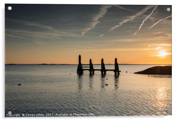 sunset in the northsea   Acrylic by Chris Willemsen