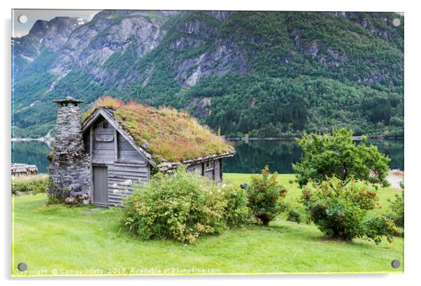 old fairytale like house of wood with chimney of s Acrylic by Chris Willemsen