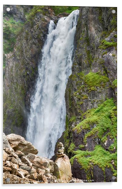 voringfossen waterfall in Norway Acrylic by Chris Willemsen