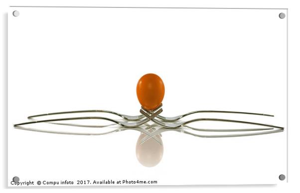one egg and two forks Acrylic by Chris Willemsen