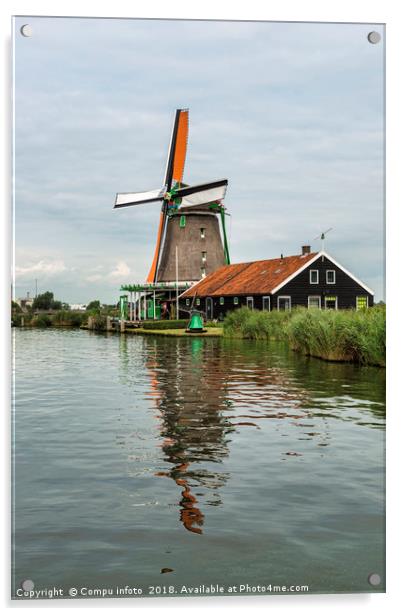 Windmill in zaandam Holland Acrylic by Chris Willemsen