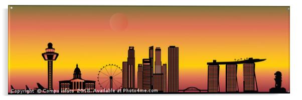 Singapore skyline by  evening light Acrylic by Chris Willemsen