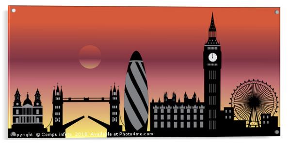 London skyline England city Acrylic by Chris Willemsen