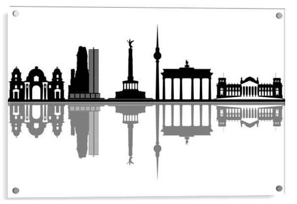 Berlin city skyline Acrylic by Chris Willemsen