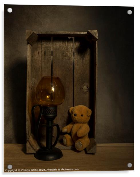 still life with teddy and old light Acrylic by Chris Willemsen