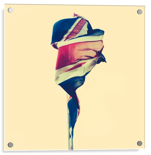Tattered British Flag Acrylic by Mr Doomits