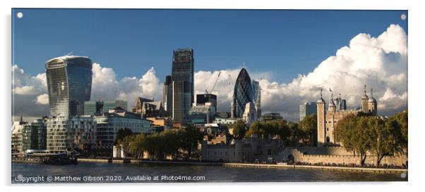 Landscape of City of London on Summer day with blue sky Acrylic by Matthew Gibson