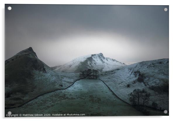Stuning Winter landscape image of Chrome Hill and Parkhouse Hill in Peak District England Acrylic by Matthew Gibson