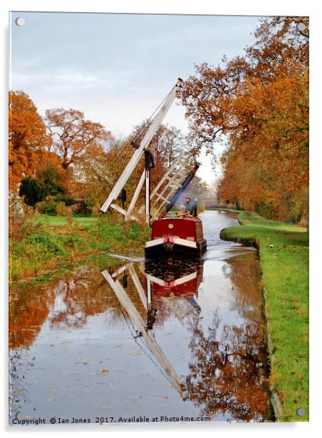 Llangollen Canal Wrenbury in Autumn Acrylic by Ian Philip Jones