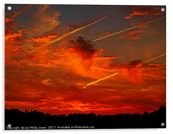Sunset On Davenham, Cheshire Acrylic by Ian Philip Jones