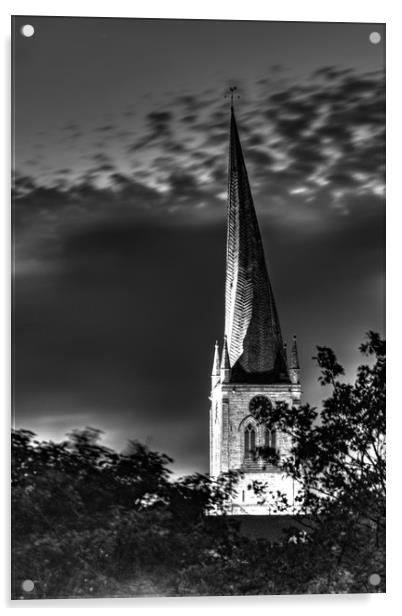 Crooked Spire at Night Acrylic by Simon Wilkinson