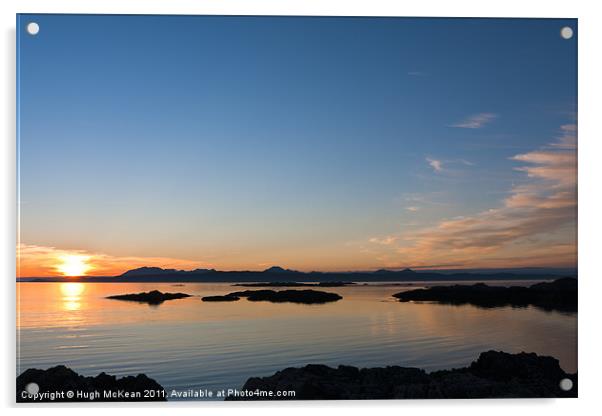 Sunset over the point of Sleat on the Isle of Skye Acrylic by Hugh McKean