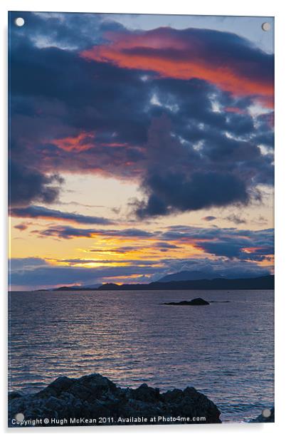 Sunset, Storm clouds, Point of Sleat, Skye, Scotla Acrylic by Hugh McKean
