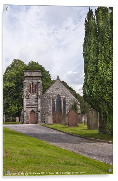 Building, Church, Corsock, Dumfriesshire, Scotland Acrylic by Hugh McKean