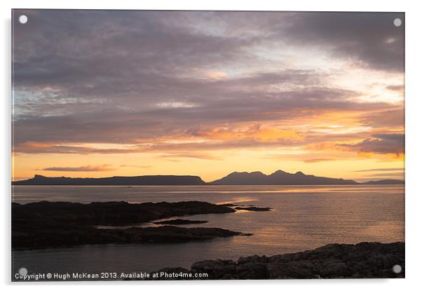 Sunset, Inner Hebrides, Eig, Rum, Acrylic by Hugh McKean