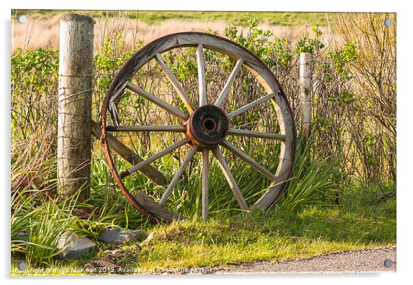 Agriculture, Cart wheel, abandoned Acrylic by Hugh McKean