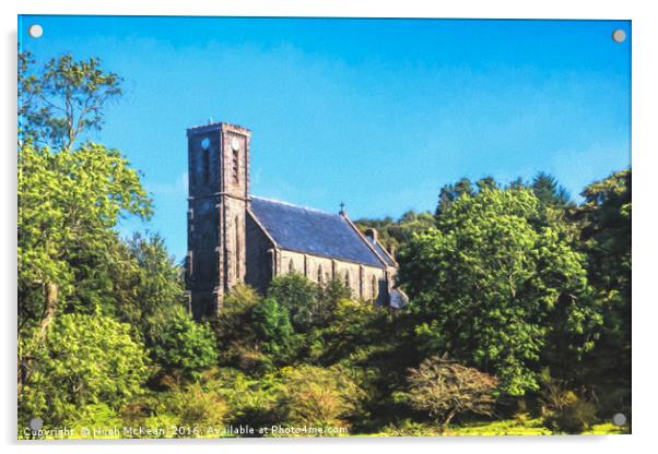 St. Marys Church, Arisaig, Scotland Acrylic by Hugh McKean