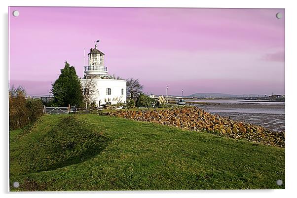 West Usk Lighthouse Acrylic by David (Dai) Meacham