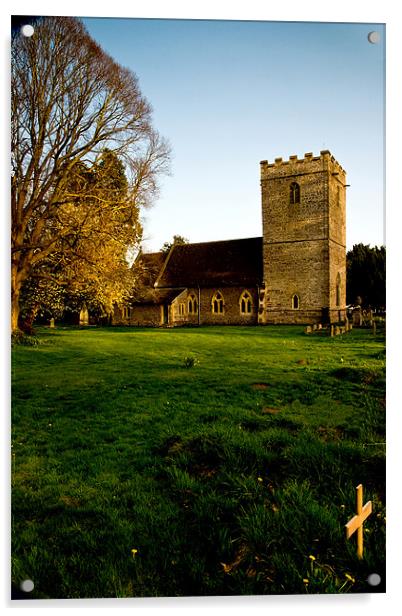 Evening in the churchyard Acrylic by David (Dai) Meacham