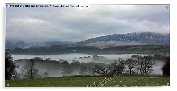 Mist across the valley Acrylic by Catherine Fowler