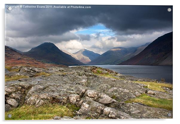 The Peaks of Wastwater Acrylic by Catherine Fowler
